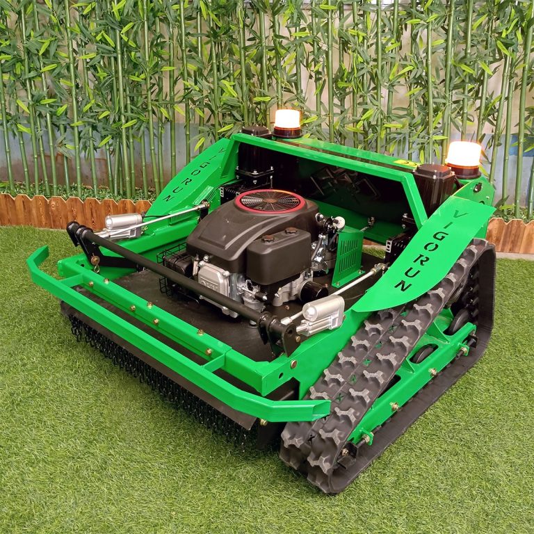 remote controlled rubber track lawn mower for shrubs