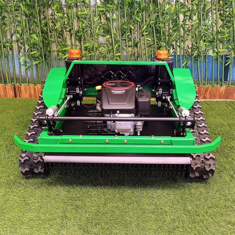 gasoline electric hybrid powered brushless DC motor remotely controlled rugby field mowing machine